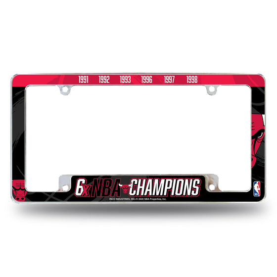 Bulls : 6 Time Nba Champs All Over Chrome Frame