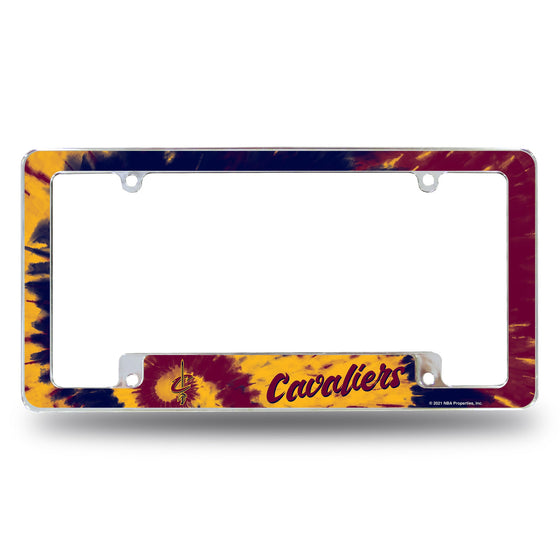 Cavaliers - Tie Dye Design - All Over Chrome Frame (Bottom Oriented)