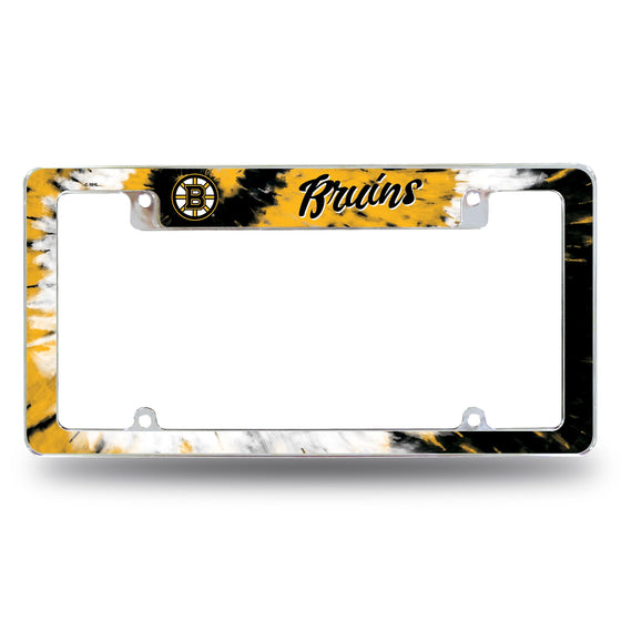 Bruins - Tie Dye Design - All Over Chrome Frame (Top Oriented)