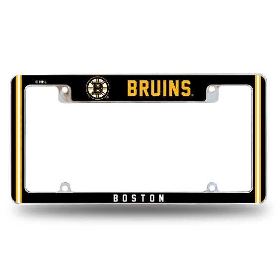 Bruins Alternate Design All Over Chrome Frame - Top Oriented