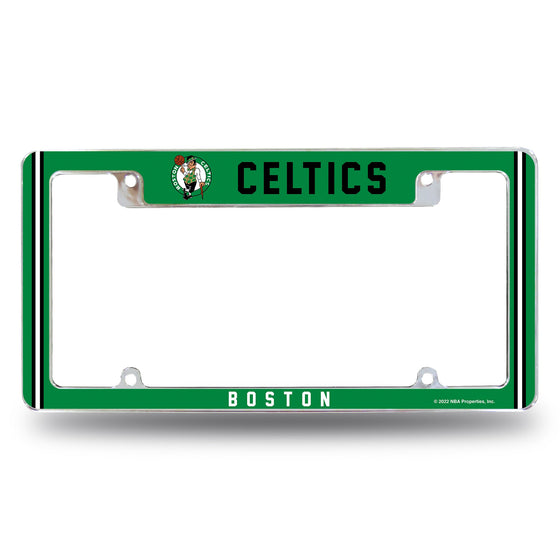 Celtics Alternate Design All Over Chrome Frame - Top Oriented