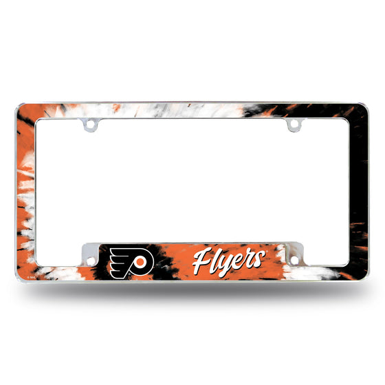 Philadelphia Flyers - Tie Dye Design - All Over Chrome Frame (Bottom Oriented)