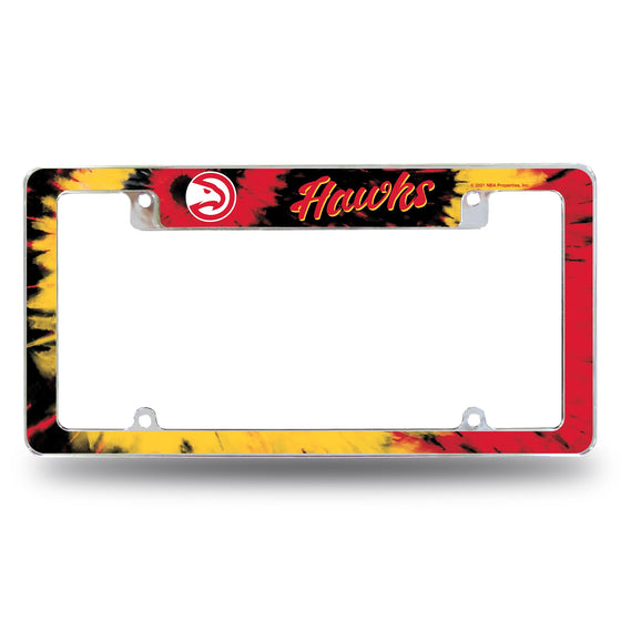 Hawks - Atl - Tie Dye Design - All Over Chrome Frame (Top Oriented)