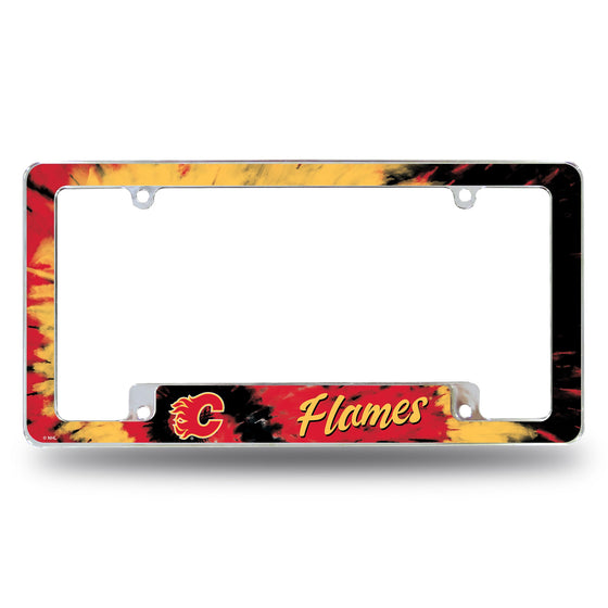 Flames - Tie Dye Design - All Over Chrome Frame (Bottom Oriented)