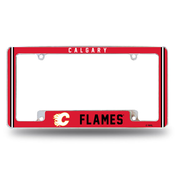 Flames Alternate Design All Over Chrome Frame - Bottom Oriented