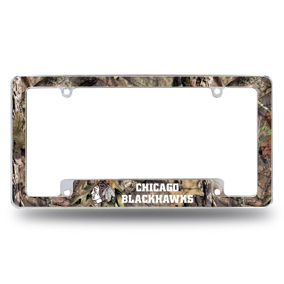 Blackhawks / Mossy Oak Camo Break-Up Country All Over Chrome Frame (Bottom Oriented)