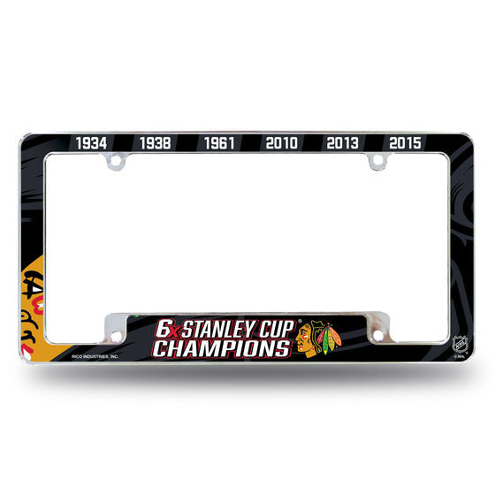 Blackhawks 6 Time Stanley Cup Champs All Over Chrome Frame