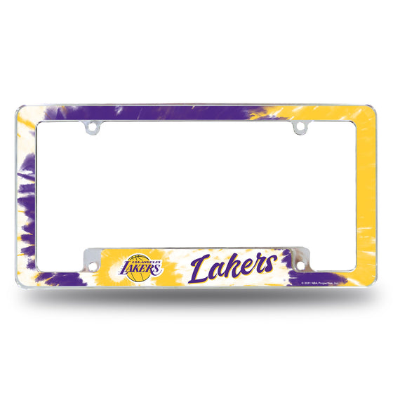 Lakers - Tie Dye Design - All Over Chrome Frame (Bottom Oriented)