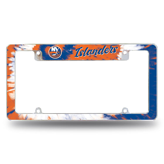 New York Islanders - Tie Dye Design - All Over Chrome Frame (Top Oriented)