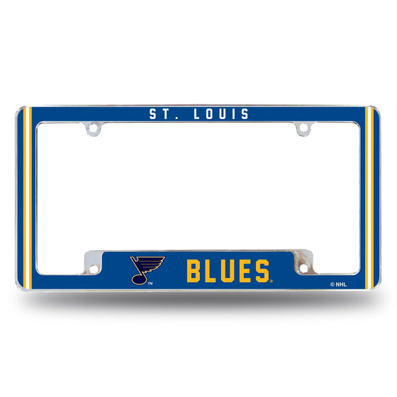 Blues Alternate Design All Over Chrome Frame - Bottom Oriented