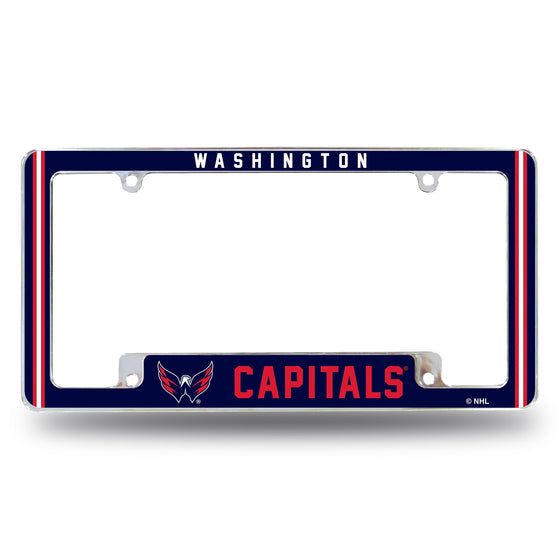 Capitals Alternate Design All Over Chrome Frame - Bottom Oriented