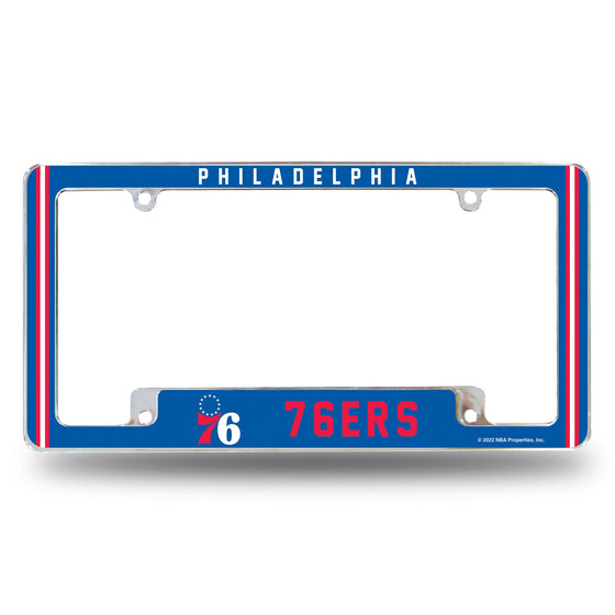 76Ers Alternate Design All Over Chrome Frame - Bottom Oriented