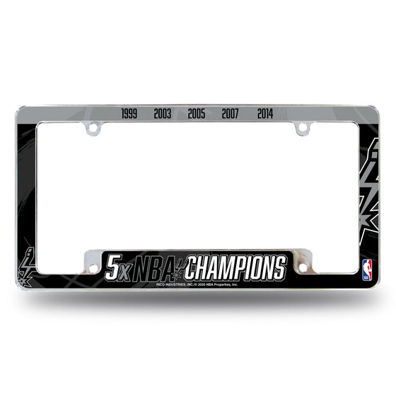 Spurs : 5 Time Nba Champs All Over Chrome Frame