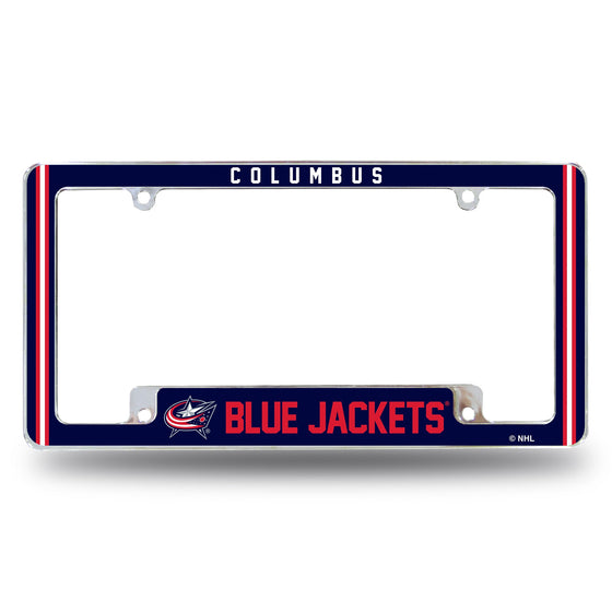 Blue Jackets Alternate Design All Over Chrome Frame - Bottom Oriented