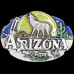 Arizona Howling Wolf Enameled Belt Buckle (SSKG) - 757 Sports Collectibles