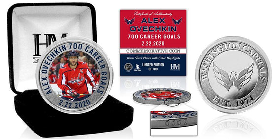 Alex Ovechkin 700th Career Goal Color Silver Coin