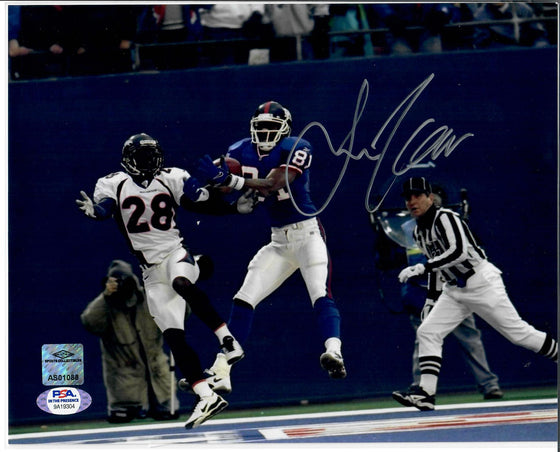 New York Giants Amani Toomer Signed Autograph 8x10 Photo (Denver) - PSA COA - 757 Sports Collectibles