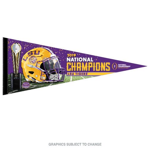 Louisiana State LSU Tigers 2019-2020 NCAA Football National Champions Premium Pennant 12"x30"