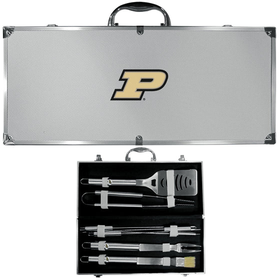 Purdue Boilermakers 8 pc Stainless Steel BBQ Set w/Metal Case (SSKG) - 757 Sports Collectibles