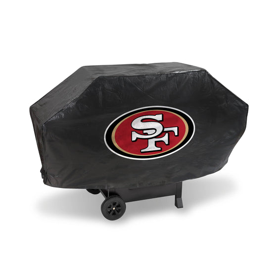 SAN FRANCISCO 49ers DELUXE GRILL COVER-(Black Background) (Rico) - 757 Sports Collectibles