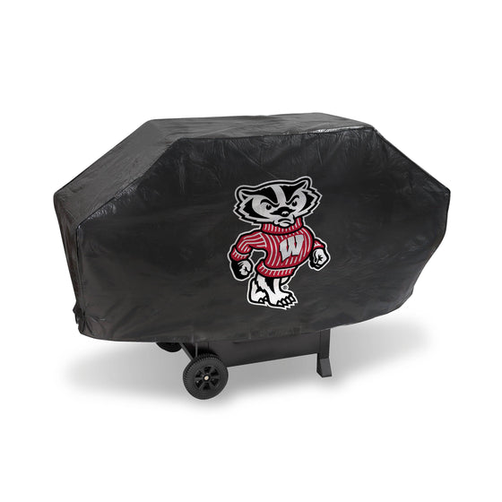 WISCONSIN Badgers DELUXE GRILL COVER-(Black Background) (Rico) - 757 Sports Collectibles