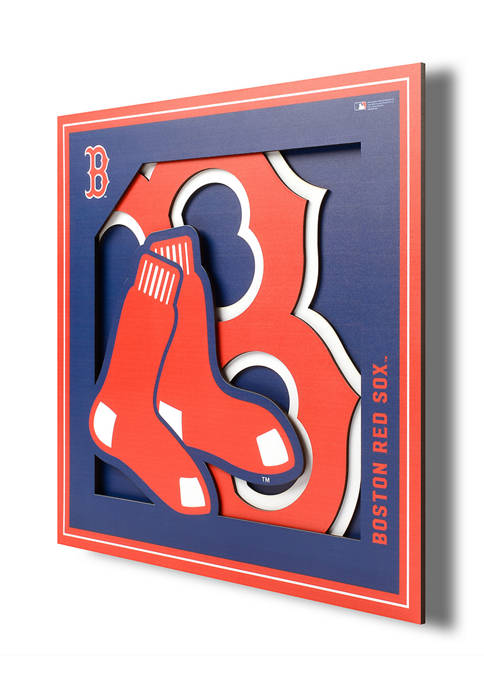 Officially Licensed NFL 3D Logo Series Wall Art - 12" x 12" - Boston Red Sox - 757 Sports Collectibles
