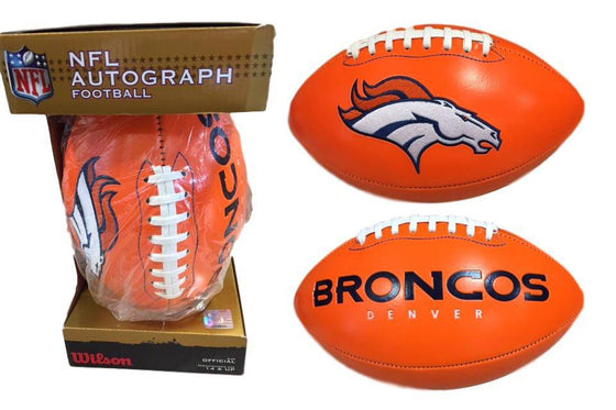 Denver Broncos Embroidered Logo Orange Signature Series Football - 757 Sports Collectibles