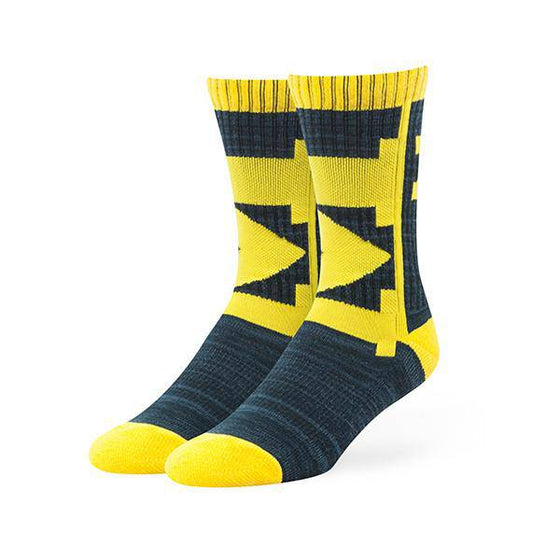 Michigan Wolverines Hot Box 47 Sport Socks (One Pair) - 757 Sports Collectibles