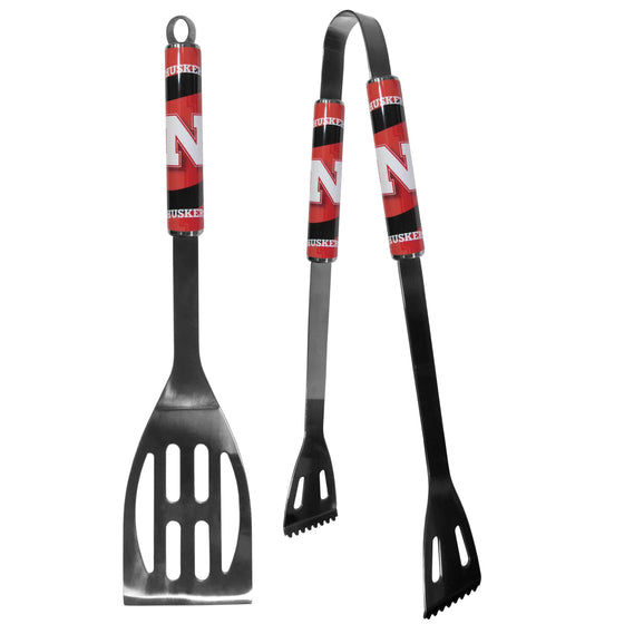 Nebraska Cornhuskers 2 pc Steel BBQ Tool Set (SSKG) - 757 Sports Collectibles