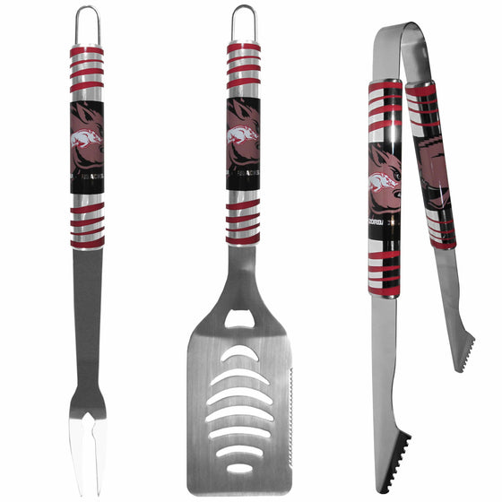 Arkansas Razorbacks 3 pc Tailgater BBQ Set (SSKG) - 757 Sports Collectibles