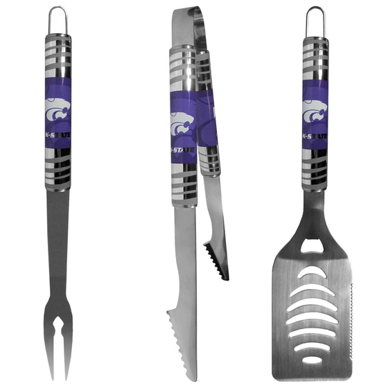 Kansas St. Wildcats 3 pc Tailgater BBQ Set (SSKG) - 757 Sports Collectibles