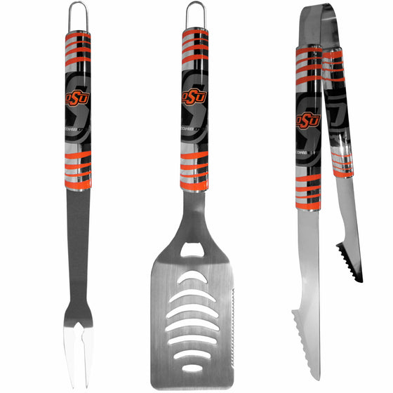 Oklahoma St. Cowboys 3 pc Tailgater BBQ Set (SSKG) - 757 Sports Collectibles