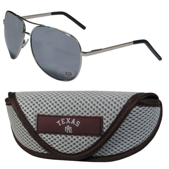 Texas A & M Aggies Aviator Sunglasses and Sports Case (SSKG) - 757 Sports Collectibles