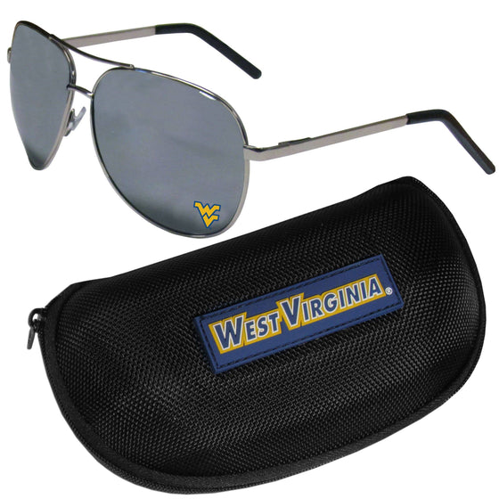 W. Virginia Mountaineers Aviator Sunglasses and Zippered Carrying Case (SSKG) - 757 Sports Collectibles