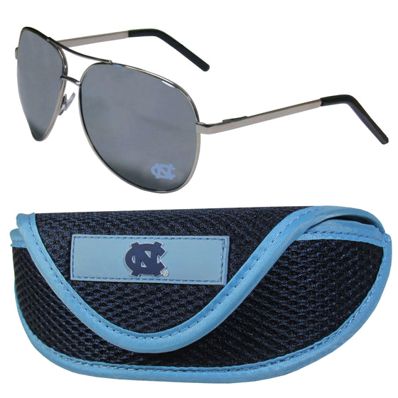 N. Carolina Tar Heels Aviator Sunglasses and Sports Case (SSKG) - 757 Sports Collectibles