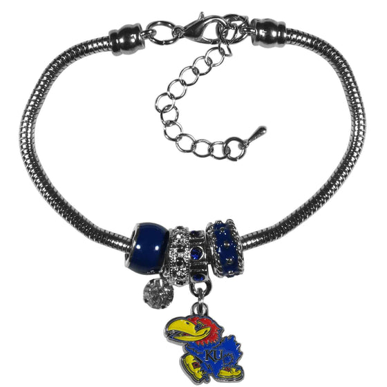 Kansas Jayhawks Euro Bead Bracelet (SSKG) - 757 Sports Collectibles