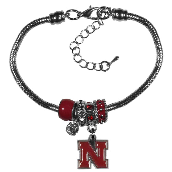 Nebraska Cornhuskers Euro Bead Bracelet (SSKG) - 757 Sports Collectibles