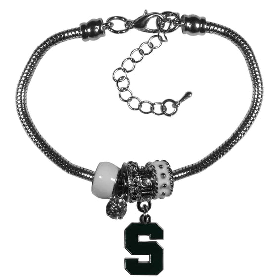 Michigan St. Spartans Euro Bead Bracelet (SSKG) - 757 Sports Collectibles