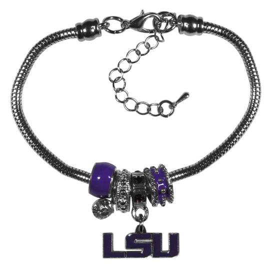 LSU Tigers Euro Bead Bracelet (SSKG) - 757 Sports Collectibles