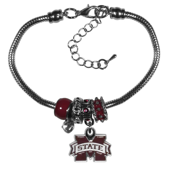 Mississippi St. Bulldogs Euro Bead Bracelet (SSKG) - 757 Sports Collectibles