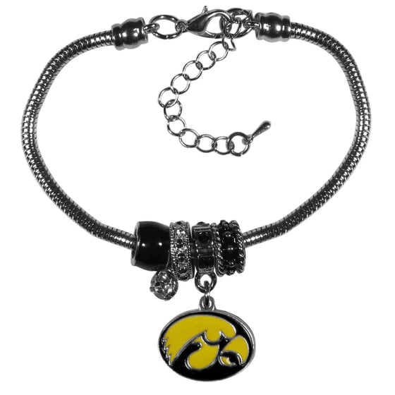 Iowa Hawkeyes Euro Bead Bracelet (SSKG) - 757 Sports Collectibles