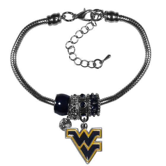 W. Virginia Mountaineers Euro Bead Bracelet (SSKG) - 757 Sports Collectibles