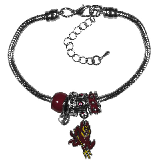 Arizona St. Sun Devils Euro Bead Bracelet (SSKG) - 757 Sports Collectibles