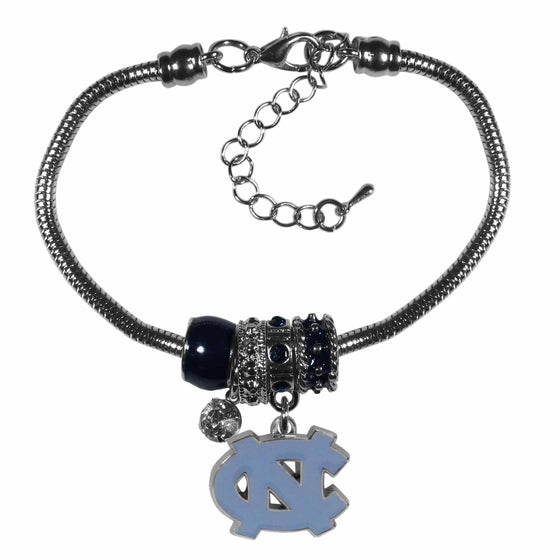 N. Carolina Tar Heels Euro Bead Bracelet (SSKG) - 757 Sports Collectibles