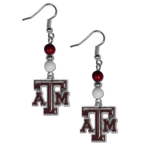 Texas A & M Aggies Fan Bead Dangle Earrings (SSKG) - 757 Sports Collectibles