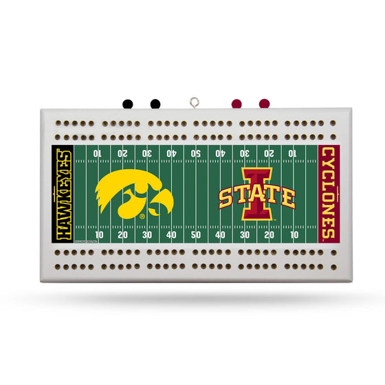 IOWA VS. IOWA ST FIELD CRIBBAGE BOARD  (Rico) - 757 Sports Collectibles