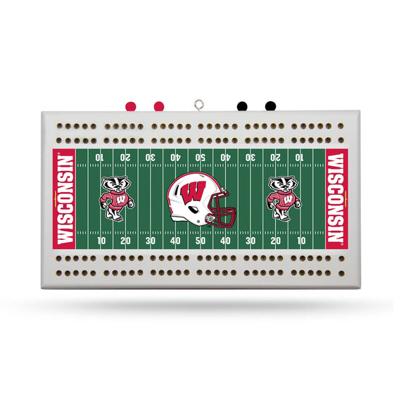 WISCONSIN BADGERS FEILD CRIBBAGE BOARD (Rico) - 757 Sports Collectibles