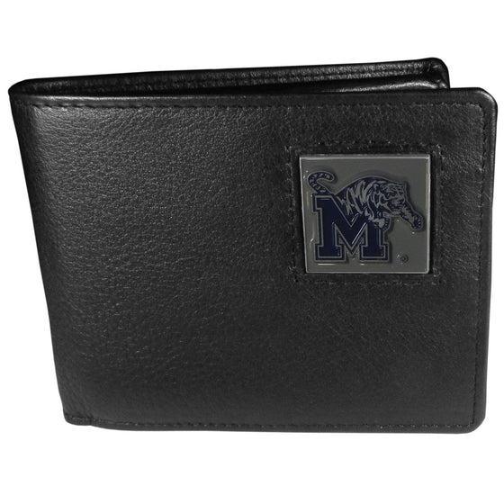 Memphis Tigers Leather Bi-fold Wallet Packaged in Gift Box (SSKG) - 757 Sports Collectibles