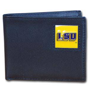 LSU Tigers Leather Bi-fold Wallet Packaged in Gift Box (SSKG) - 757 Sports Collectibles