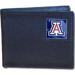 Arizona Wildcats Leather Bi-fold Wallet Packaged in Gift Box (SSKG) - 757 Sports Collectibles